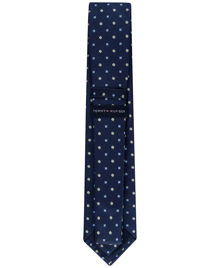 Tommy Hilfiger Gravata Medalhão Floral Clássica Masculina Azul Tamanho Regular