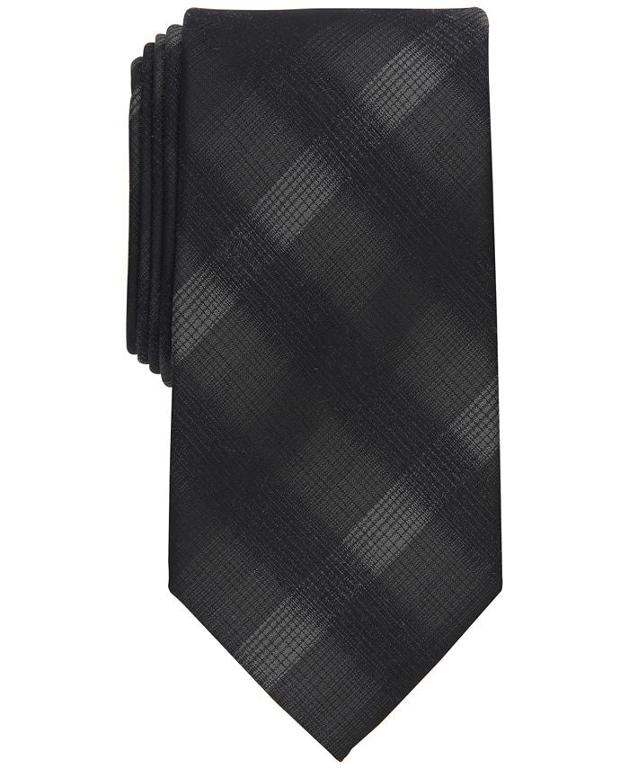 Gravata xadrez Perry Ellis Classic Design Broer Masculina Preta Tamanho Regular