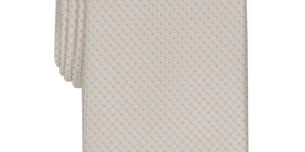 Gravata Alfani Slim Neat Masculina Amarela Tamanho Regular