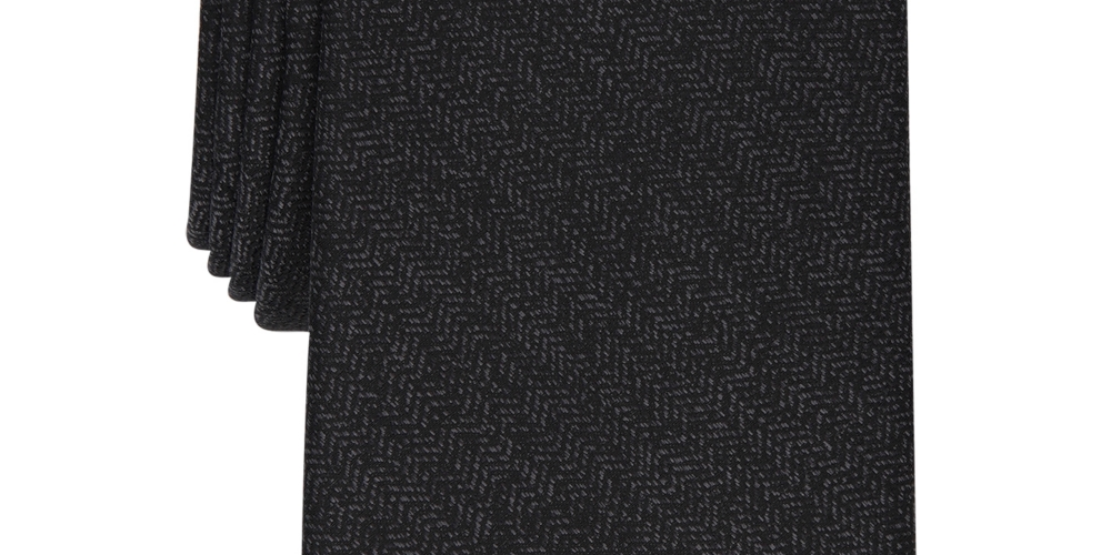 Gravata Alfani Masculina Slim Herringbone Preta Tamanho Regular