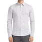 Camisa social Calvin Klein Stain Shield Extra Slim Fit Stretch para fora da calça, cinza, tamanho médio