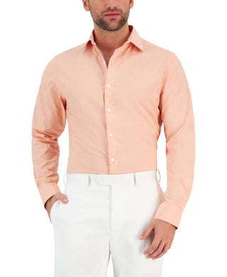 Camisa social masculina Bar III Slim Fit Chambray Laranja Tamanho P