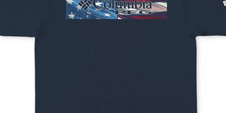 Camiseta Columbia Americana Masculina com Estampa de Logotipo Azul Tamanho P