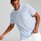 E agora esta camisa masculina de manga curta com bolso Slub azul tamanho médio