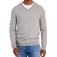 Suéter masculino Club Room com decote em V e mistura de lã merino, cinza, tamanho médio