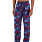 Calça de pijama de flanela xadrez masculina Club Room, azul, tamanho extragrande