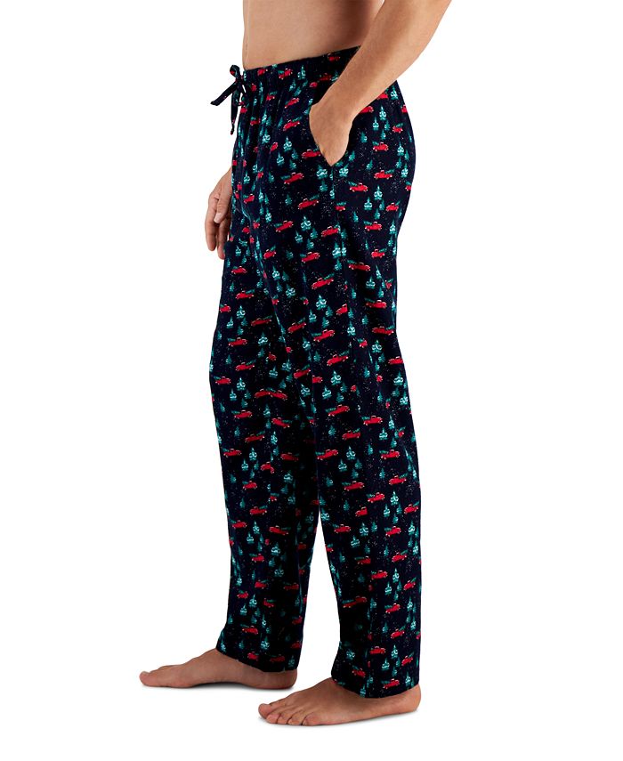 Calça de pijama de flanela masculina Club Room Christmas Truck, azul, tamanho grande