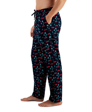 Calça de pijama de flanela masculina Club Room Christmas Truck, azul, tamanho grande