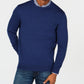 Suéter masculino Club Room de mistura de lã merino com gola redonda e cor sólida, azul, tamanho grande