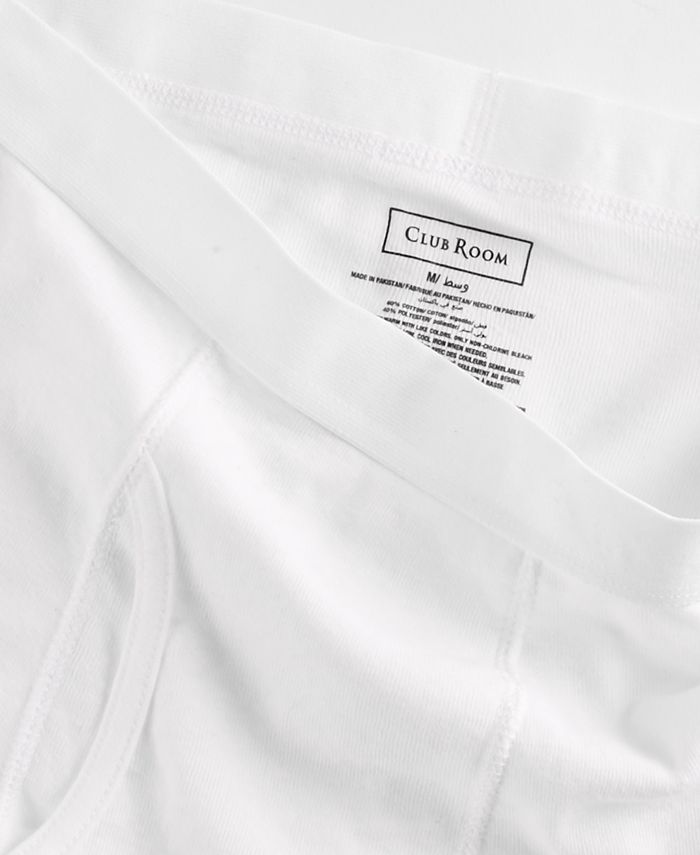 Cuecas masculinas Club Room, pacote com 8, brancas, tamanho XX-G