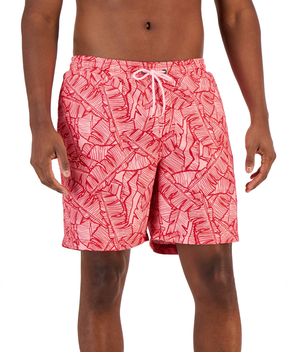 Calção de banho masculino Club Room Ben Tropical rosa tamanho XX-G