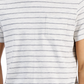 Camiseta masculina Sun + Stone Aaron Regular-Fit com bolso listrado, branca, tamanho pequeno