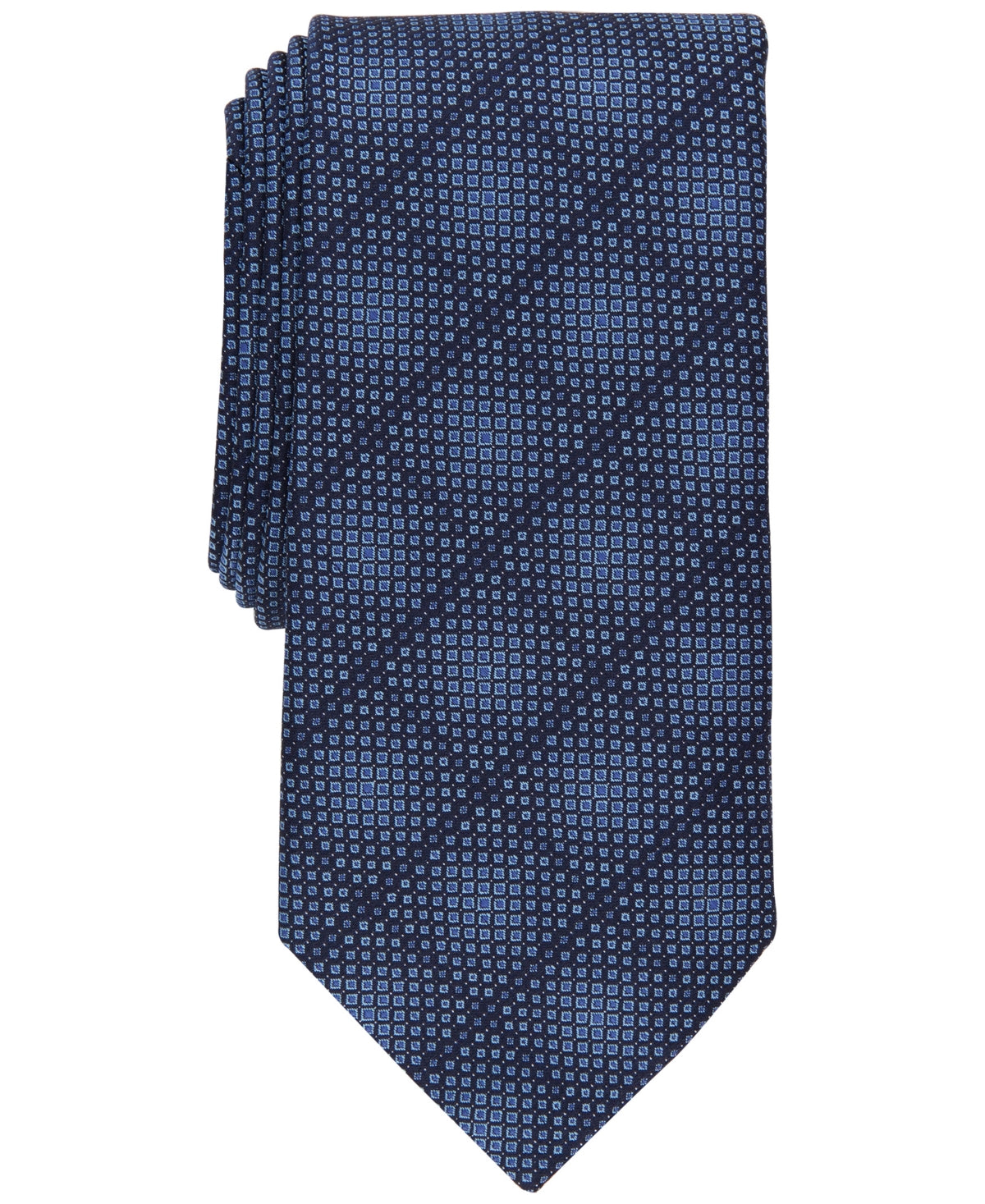 Gravata Perry Ellis Masculina Wheatley Classic Geo Print Azul Regular