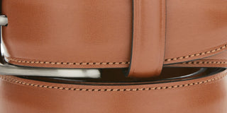 Cinto social de couro masculino Perry Ellis, marrom, tamanho pequeno