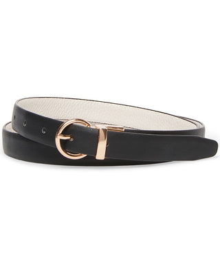 Cinto reversível feminino Steve Madden, preto, tamanho médio
