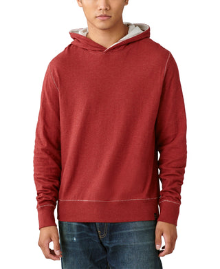 Lucky Brand Masculino Duo Fold Mangas Compridas Moletom com Capuz Vermelho Tamanho P