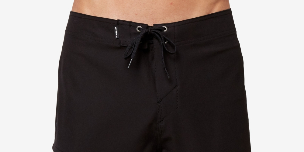 Shorts de surf O'Neill Hyperfreak com costura lateral, preto, tamanho 30