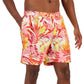 Calção de banho masculino Club Room com folhas tropicais rosa tamanho XX-G