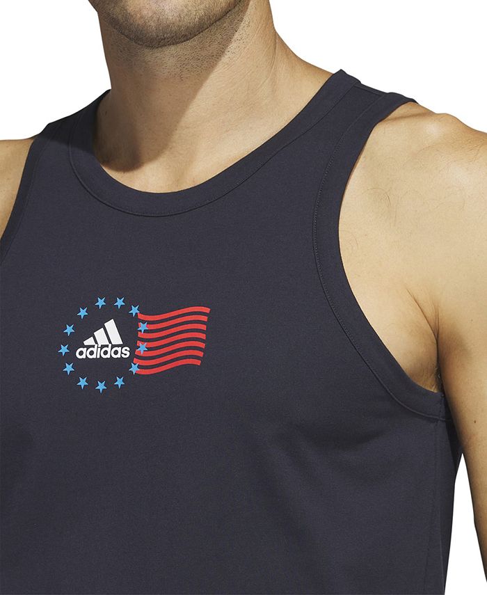 Regata Adidas Masculina Bandeira Americana Azul Tamanho Grande