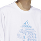 Camiseta Adidas Masculina Manga Curta Gola Redonda com Estampa de Food Truck Branca Tamanho X-G