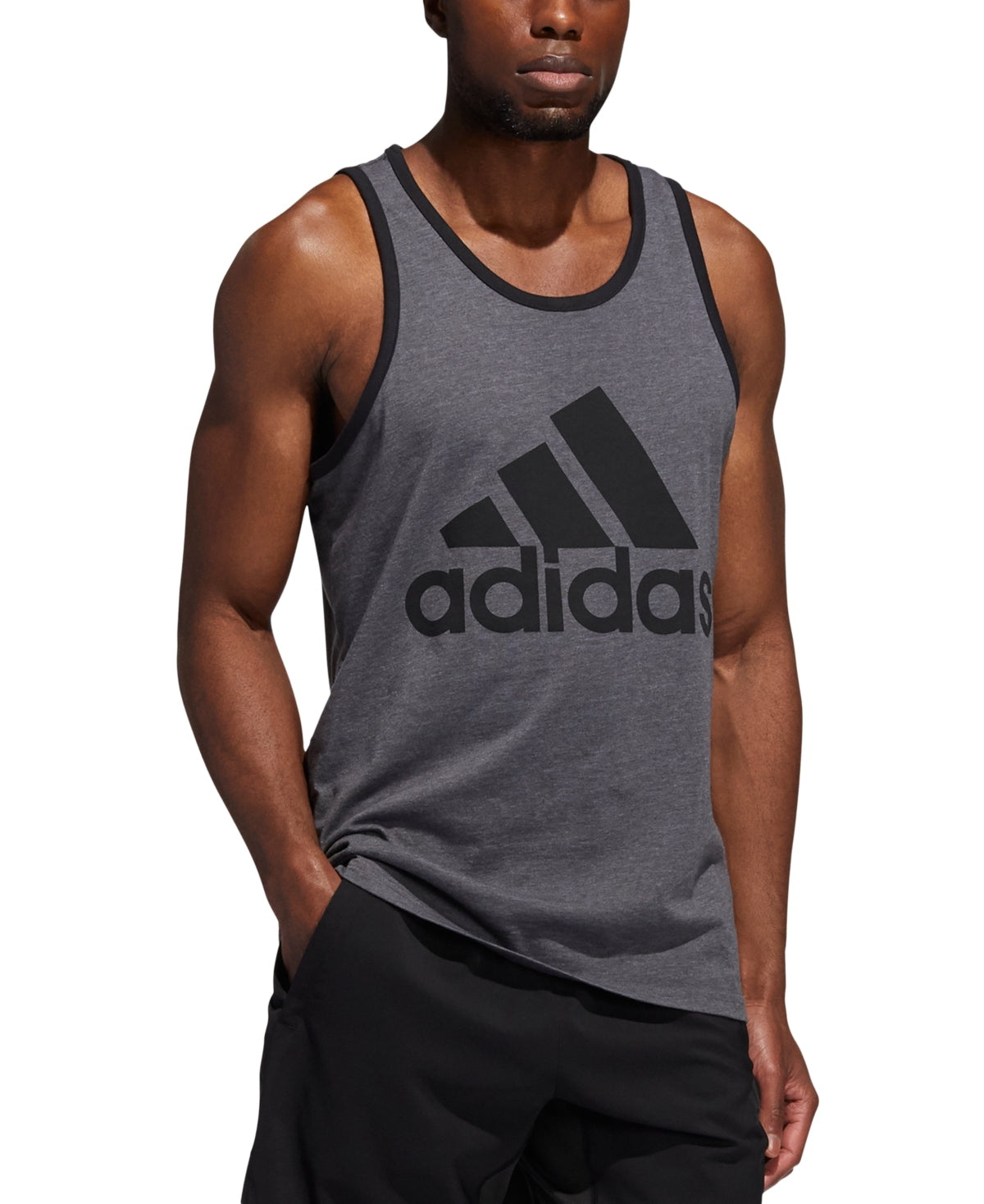 Regata Adidas Masculina Badge Of Sport Logo Graphic Cinza Tamanho Médio