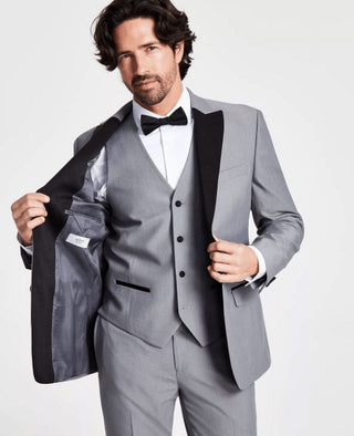 Jaqueta de smoking masculina Alfani Slim Fit cinza tamanho 46