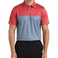 Camisa polo de golfe masculina PGA TOUR Athletic Fit Airflux Birdseye Block Print manga curta vermelha tamanho X-G