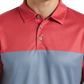Camisa polo de golfe masculina PGA TOUR Athletic Fit Airflux Birdseye Block Print manga curta vermelha tamanho X-G