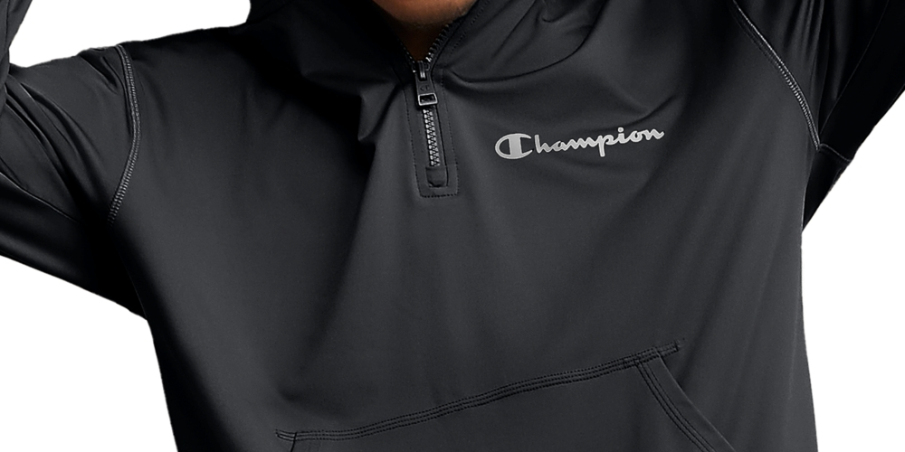 Moletom com capuz Champion All Day Mvp Quarter Zip Masculino Preto Tamanho P