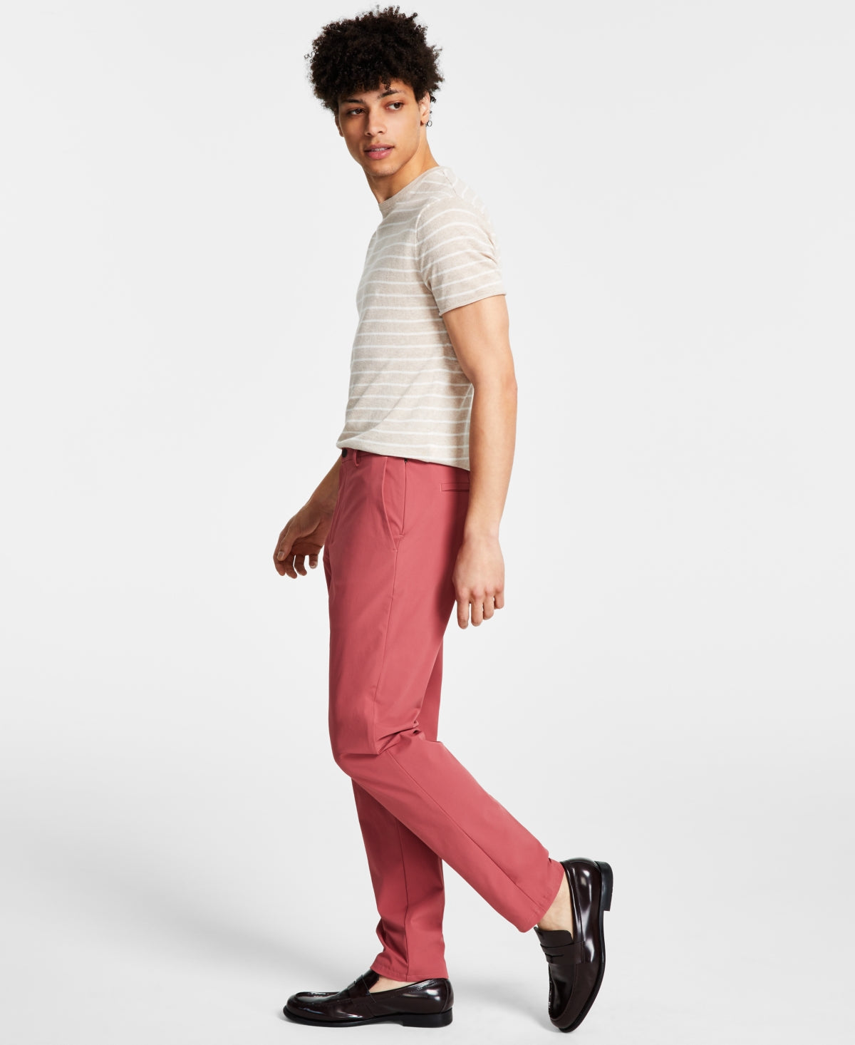 Calça social Calvin Klein Slim Fit Tech Solid Performance Masculina Vermelha Tamanho 38X30