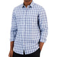 Camisa xadrez de manga comprida com estampa Caro Classic Fit da Alfani masculina, tamanho X-G