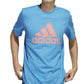 Camiseta masculina adidas com estampa de logo e manga curta, azul, tamanho GG