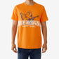 Camiseta masculina True Religion com estampa de Buda e manga curta, laranja, tamanho pequeno
