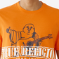 Camiseta masculina True Religion com estampa de Buda e manga curta, laranja, tamanho pequeno