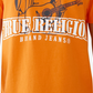Camiseta masculina True Religion com estampa de Buda e manga curta, laranja, tamanho pequeno