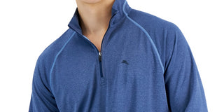 Tommy Bahama Masculino Paradise Isle 1/2 Zip Performance Suéter Azul Tamanho XXX-G