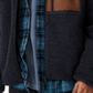 Suéter masculino de lã com zíper e bolso de pelúcia COTTON ON, azul, tamanho grande