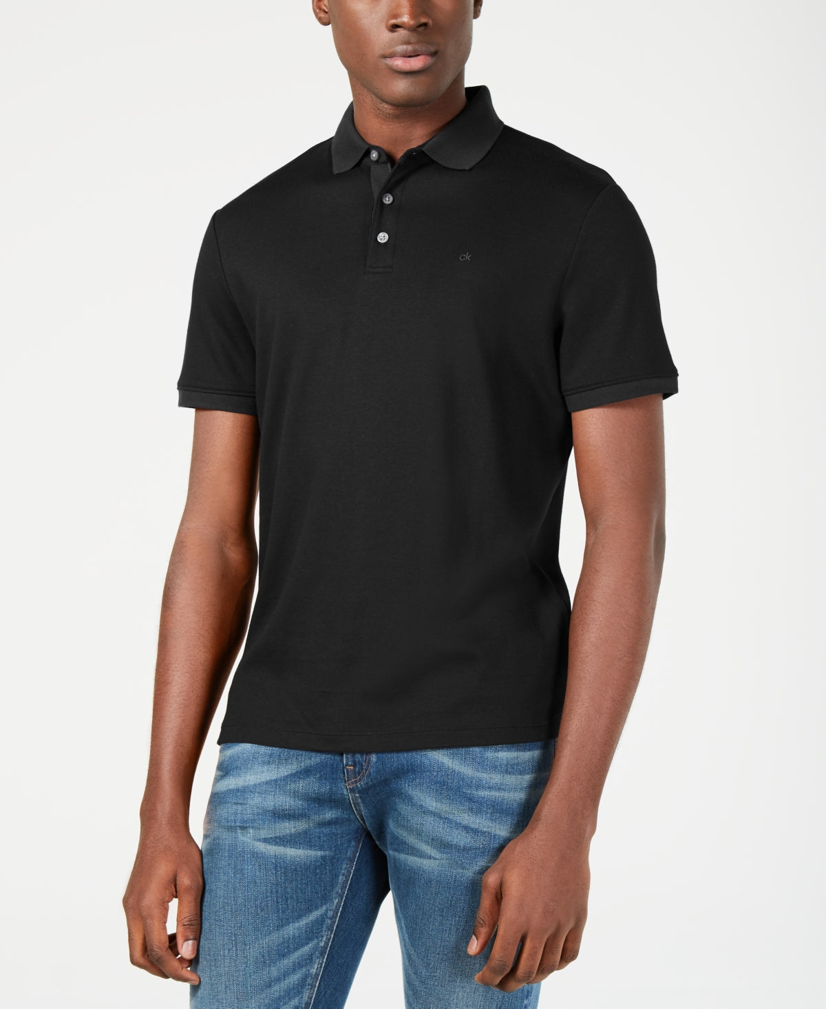 Camisa Polo Calvin Klein Liquid Touch Masculina Preta Tamanho Grande