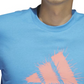 Camiseta Adidas Masculina Manga Curta com Logo Gráfico Azul Tamanho Grande