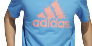 Camiseta Adidas Masculina Manga Curta com Logo Gráfico Azul Tamanho Grande