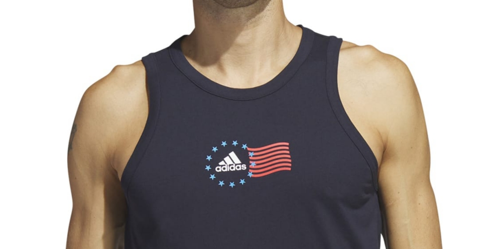 Regata Adidas Masculina Bandeira Americana Azul Tamanho Médio