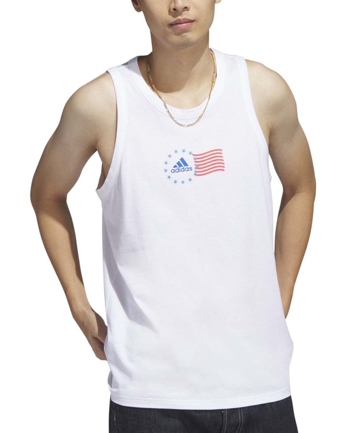 Regata Adidas Masculina Bandeira Americana Branca Tamanho XX-G