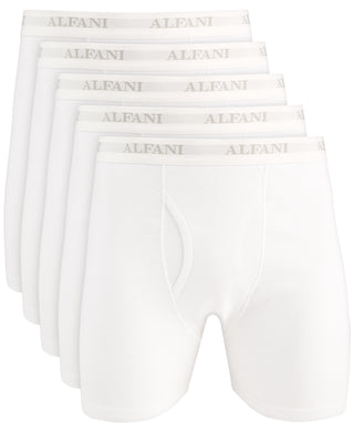 Cuecas boxer masculinas Alfani, pacote com 5, brancas, tamanho extragrande