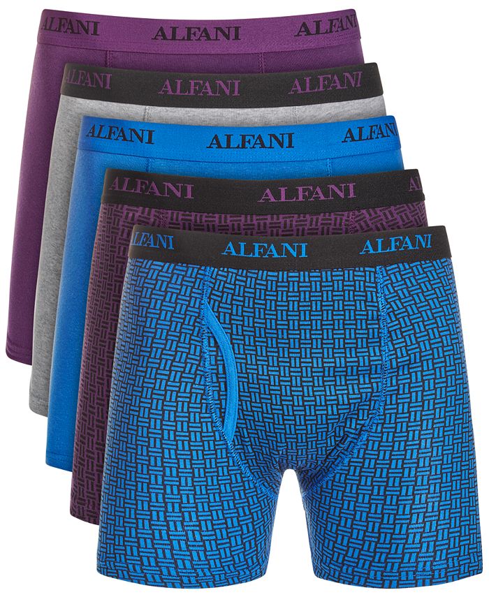 Cuecas boxer masculinas Alfani com absorção de umidade, roxas, tamanho pequeno, 5 unidades