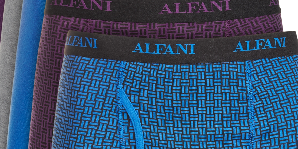 Cuecas boxer masculinas Alfani com absorção de umidade, roxas, tamanho pequeno, 5 unidades