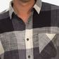 Camisa xadrez masculina com botões e gola Junk Food, preta, tamanho grande