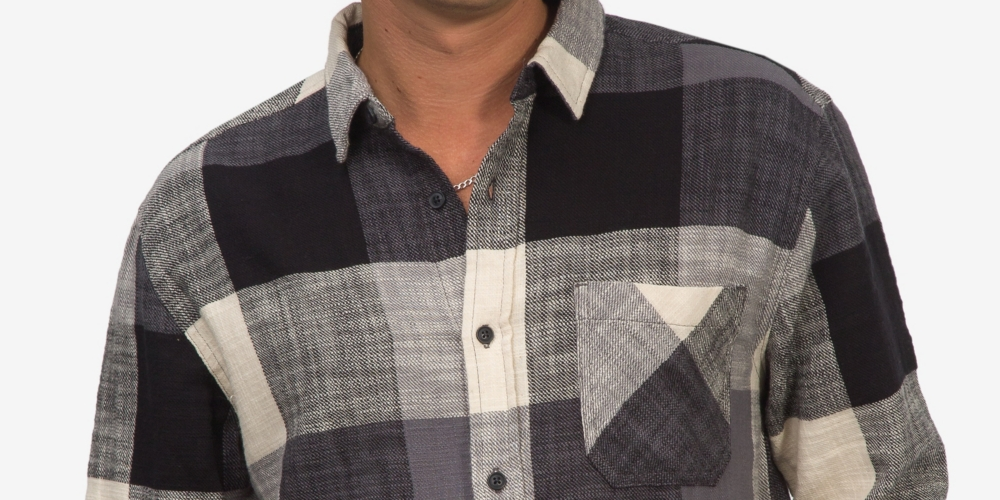 Camisa xadrez masculina com botões e gola Junk Food, preta, tamanho grande