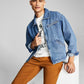 E agora esta jaqueta jeans mecânica masculina regular fit azul tamanho pequeno