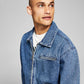 E agora esta jaqueta jeans mecânica masculina regular fit azul tamanho pequeno