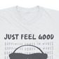Camiseta masculina Freeze 24-7 SmileyWorld Just Feel Good, branca, tamanho grande